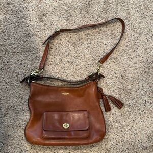 Coach Courtney Legacy Brown Leather Shoulder Bag / handbag / crossbody bag.